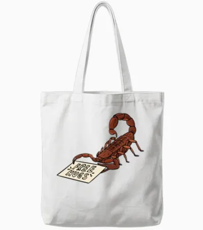 Free Hugs Scorpion Design for a Toxic Animal Lover Tote Bags - White