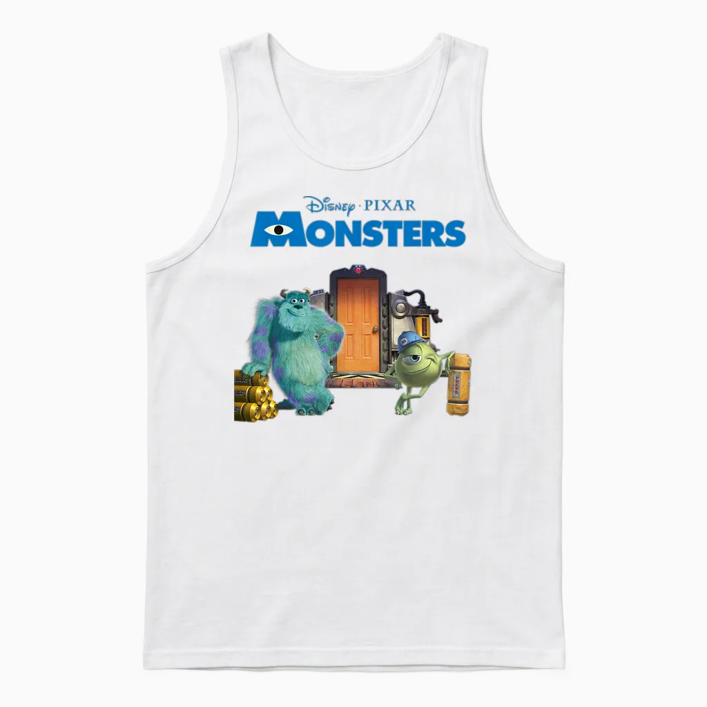 Disney Monsters Inc. Scream Factory Graphic T-Shirt, Black, S Unisex Tank Top in White