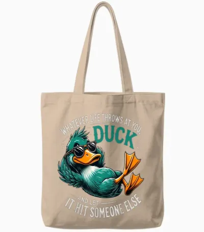 Funny Duck Graphic Tees Men Women Teens Funny Quote Gift Tote Bags - Natural