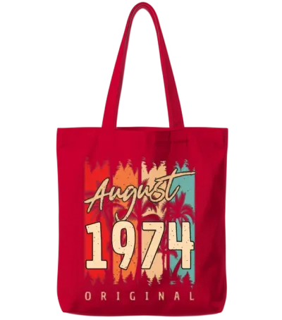 Retro August 1974 Tote Bags - Red