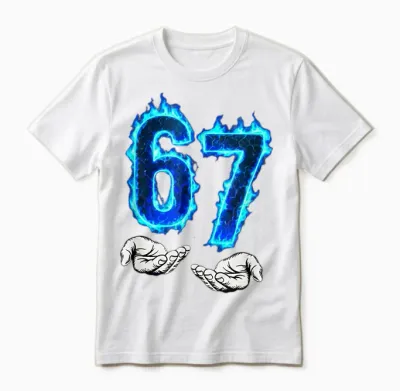 6 7 Meme Six Seven 67 Hands Meme Funny Men Girls Boys Unisex T-Shirt - White