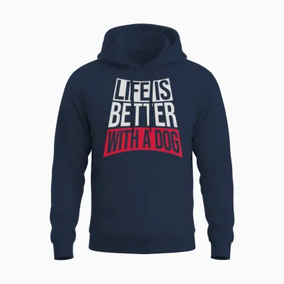 Better with a Dog Unisex Hoodie - Navy