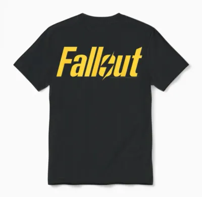 Fallout Tv Series Yellow Lightning Logo T-Shirt, Black Unisex T-Shirt - Black