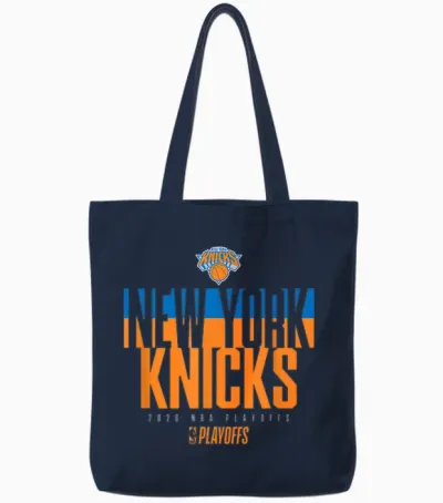 Nba Official 2026 Playoffs New York Knicks Stacked Tote Bags - Navy