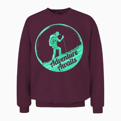 Adventure Awaits Dad Camping and Hiking Unisex Sweatshirt - Maroon
