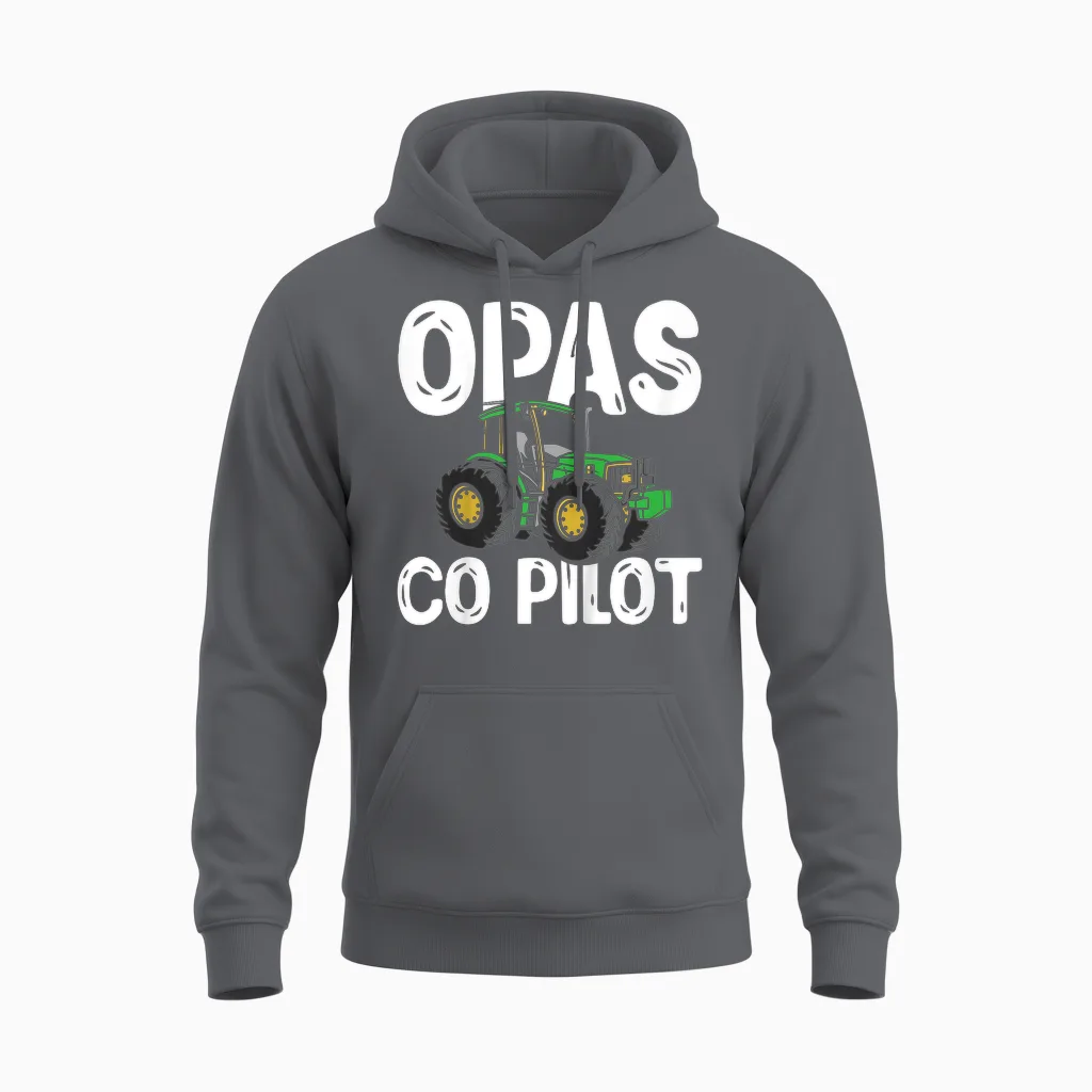 Zukünftiger Landwirt Trecker Traktor Opas Co Pilot Unisex Hoodie in Charcoal