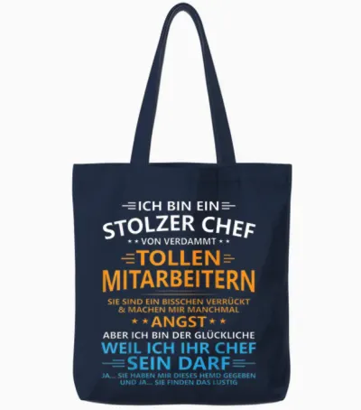 Ich Bin Ein Stolzer Chef Von Verdammt Tollen Mitarbeitern Tote Bags - Navy