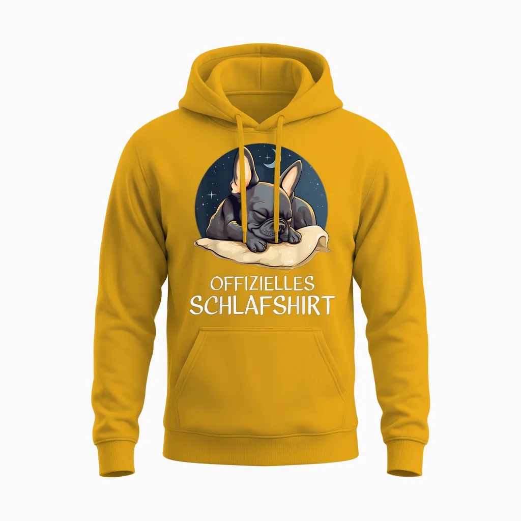 Offizielles Schlafshirt Französische Bulldogge Unisex Hoodie in Gold