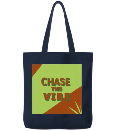 Chase the Vibe Retro Tropics Tote Bags - Navy
