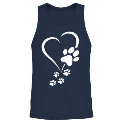 Dog Paw Heart Baby Dogs - Dog Paws Hearts Dog Paw Unisex Tank Top - Navy