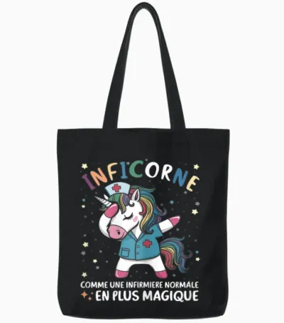 Funny Nurse Unicorn Gift for Nurse T-Shirt, Black, Female X-Small Tote Bags - Black