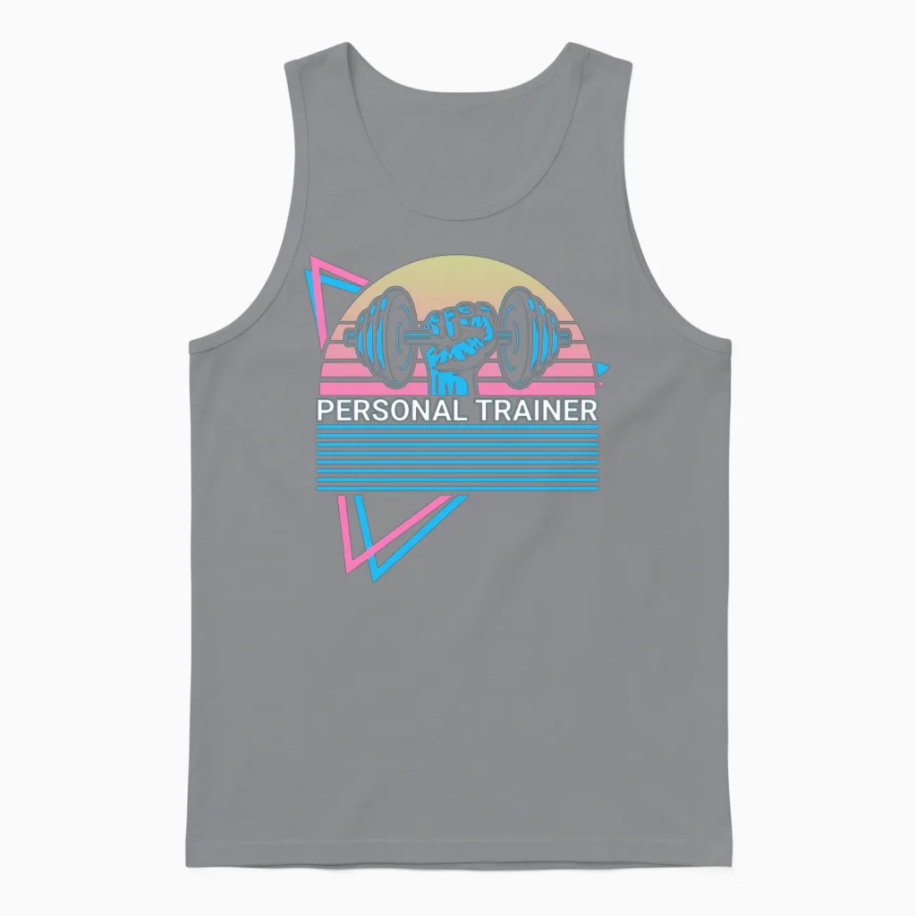 Personal Trainer Retro Unisex Tank Top in Sport Grey