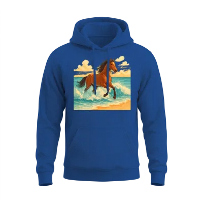 Majestic Horse Emerging from the Sea Unisex Hoodie - Royal