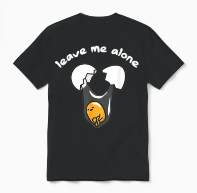 Gudetama Leave Me Alone Unisex T-Shirt - Black