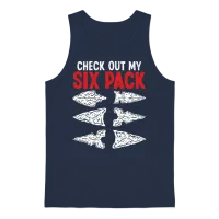 Arrowhead Hunting Check Out My Six Pack Artifact Unisex Tank Top - Navy – 1