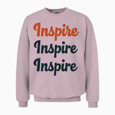 Inspire Retro Typography Unisex Sweatshirt - Light Pink