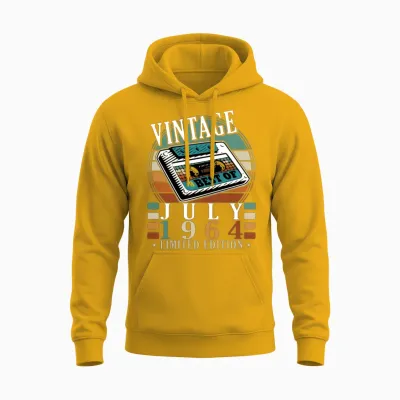60th Birthday 60 Years July 1964 Unisex Hoodie - Gold