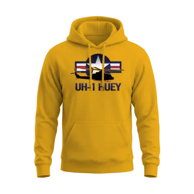 Uh-1 Huey Helicopter Unisex Hoodie - Gold