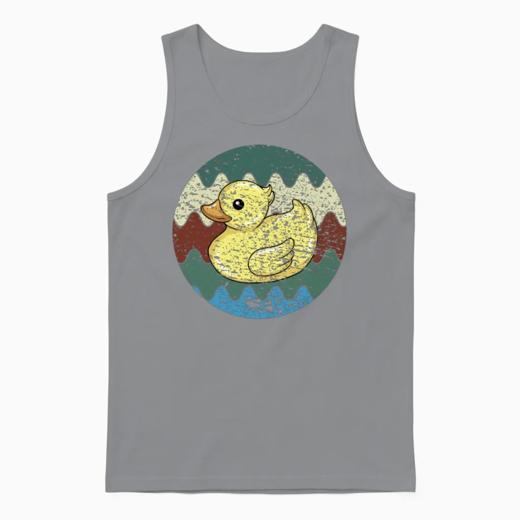 Bath Duck Retro Unisex Tank Top in Sport Grey
