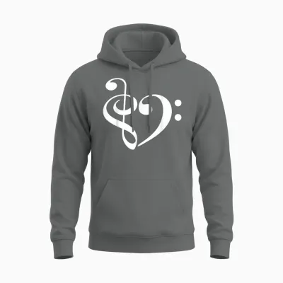 Violinschlüssel Und Bassschlüssel, Herzmusiker, Komponist, Musikliebhaber Unisex Hoodie - Graphite Heather