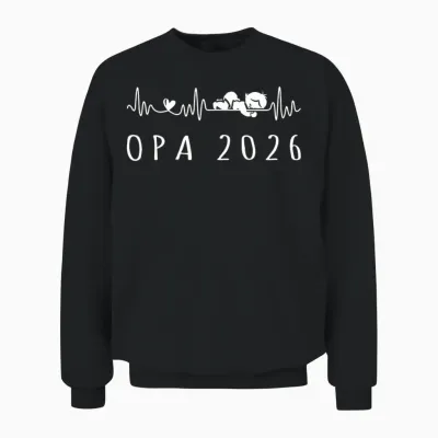 Opa 2026 Herzschlag Schwangerschaft Ankündigung Unisex Sweatshirt - Black