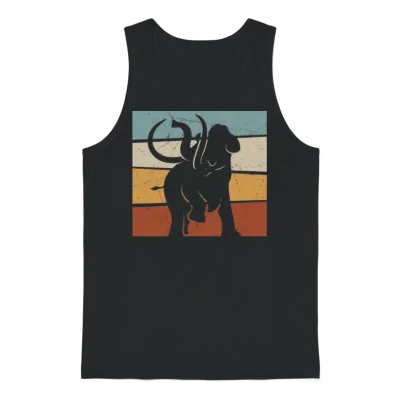 Retro Mammoth Prehistoric Elephant Unisex Tank Top - Black