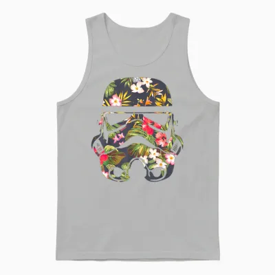Star Wars Tropical Stormtrooper Floral Print Disney+ Unisex Tank Top - Ash