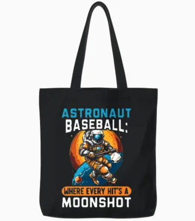 Astronaut Baseball Tote Bags - Black