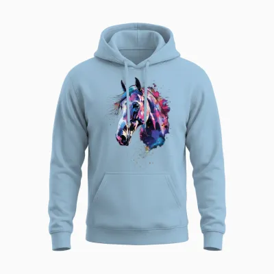 Horse Unisex Hoodie - Light Blue