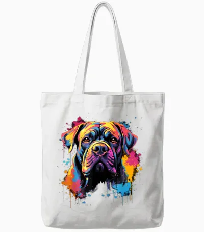 Cane Corso Colorful T-Shirt, Black Tote Bags - White