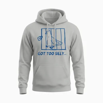 Retro Got Too Silly Funny Meme Silly Goose Lustiger Spruch Unisex Hoodie - Ash
