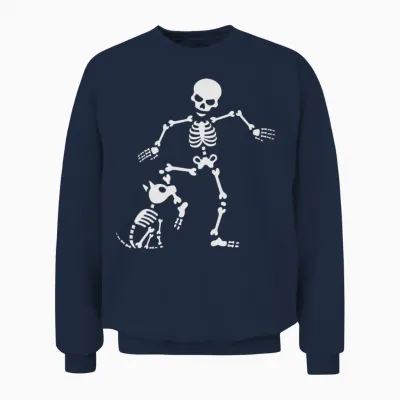 Dog Like Bones Skeleton Unisex Sweatshirt - Navy