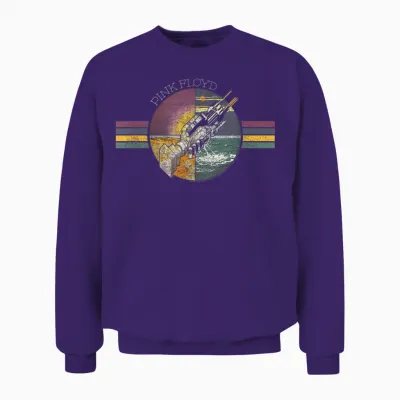 Pink Floyd Welcome to the Machine T-Shirt, Black, S Unisex Sweatshirt - Purple