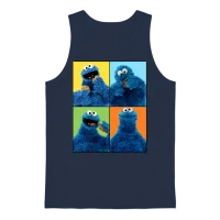 Sesame Street Four Poses of Cookie Monster Unisex Tank Top - Navy – 1