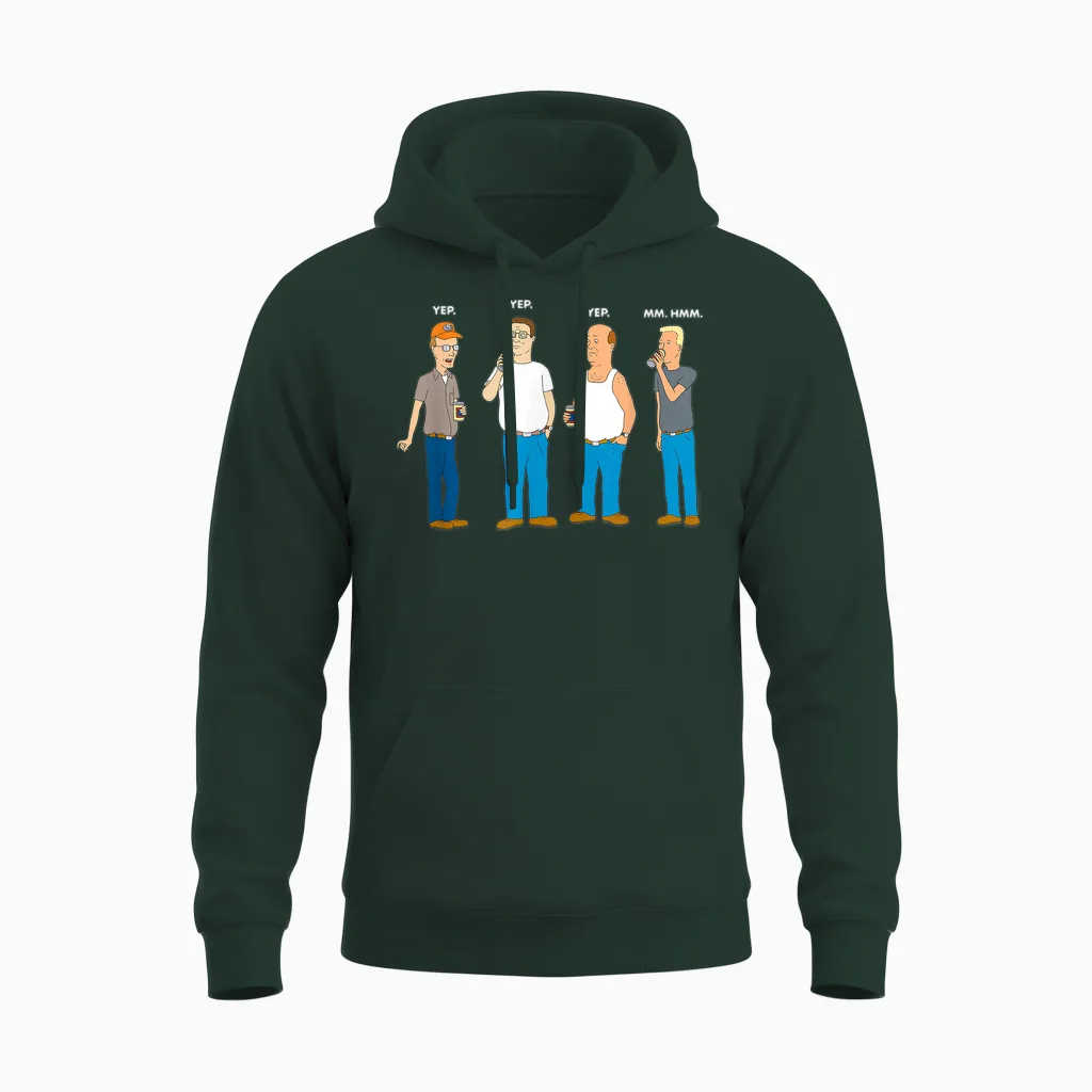King of the Hill Yep Yep Yep Mm Hmm Unisex Hoodie in Forest