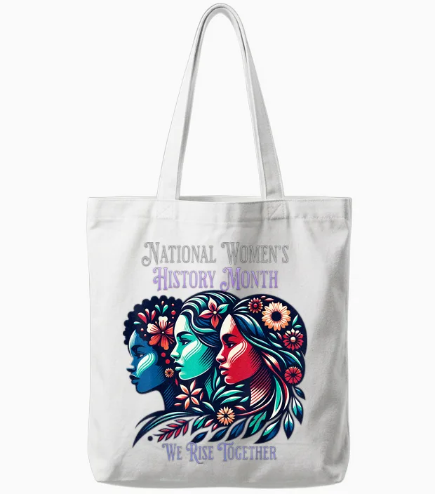 National Women's History Month Honoring Collection Tote Bags in White