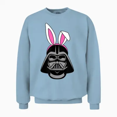 Amazon Essentials Star Wars Darth Vader Spring Easter Bunny Ears Unisex Sweatshirt - Light Blue