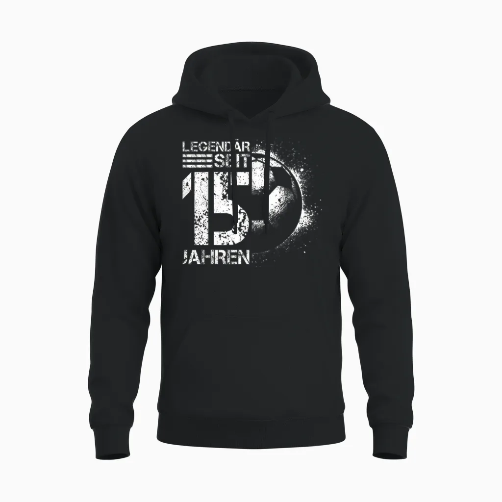 15. Geburtstag Deko Fussball Spieler 15 Jahre Junge Teenager Unisex Hoodie in Black