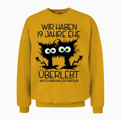 19 Jahre Verheiratet Perlmutthochzeit 19 Hochzeitstag Unisex Sweatshirt - Gold