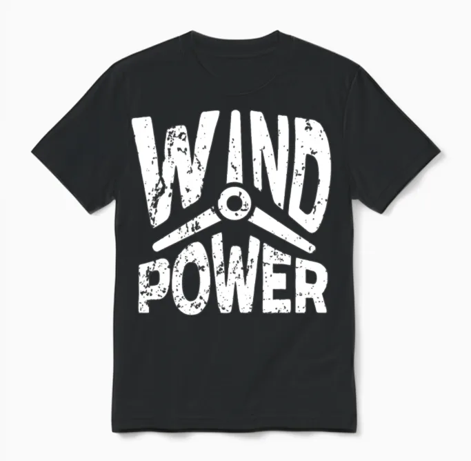 Wind Renewable Energy Windtech Windmill Enthusiast Unisex T-Shirt in Black