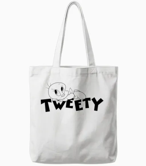 Looney Tunes Tweety Bird - Lovers Tote Bags in White