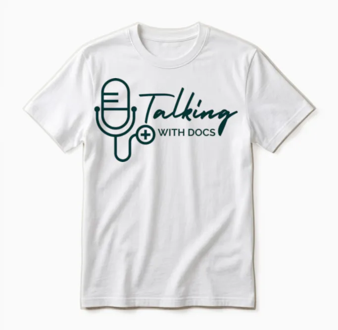 Talking with Docs Unisex T-Shirt in White