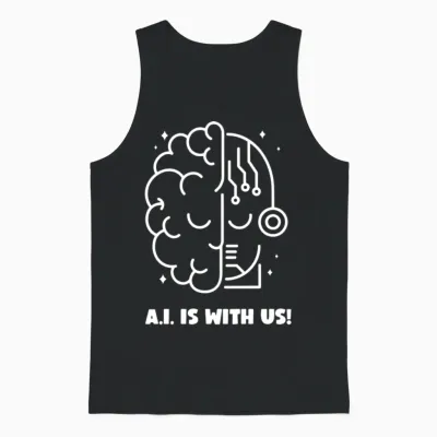 A I Is with Us Artificial Intelligence Unisex Tank Top - Black
