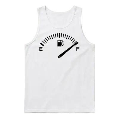 Fuel Gauge Fueled Car Unisex Tank Top - White