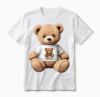 'happy' Teddy Bear Gd Unisex T-Shirt - White