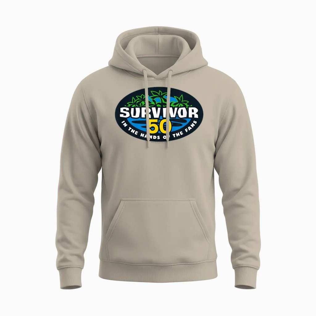 Survivor Season 50 Logo Officially Licensed Unisex Hoodie in Sand