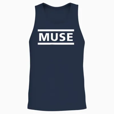Muse Wotp White Graffiti Unisex Tank Top - Navy