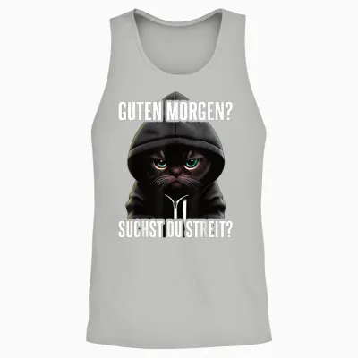 Katze Spruch Lustig Geschenk I Guten Morgen Unisex Tank Top - Ash