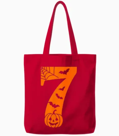 Number 7 Funny Meme Saying 6 7 Six Seven Halloween Costume Tote Bags - Red