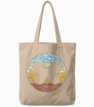 Butterfly Retro Tote Bags - Natural